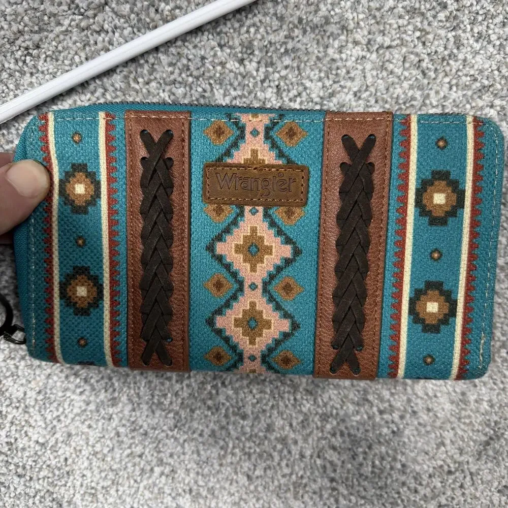 Wrangler Wristlet Wallet OS Coastal Cowgirl Tribal Western Desert Chic Festival